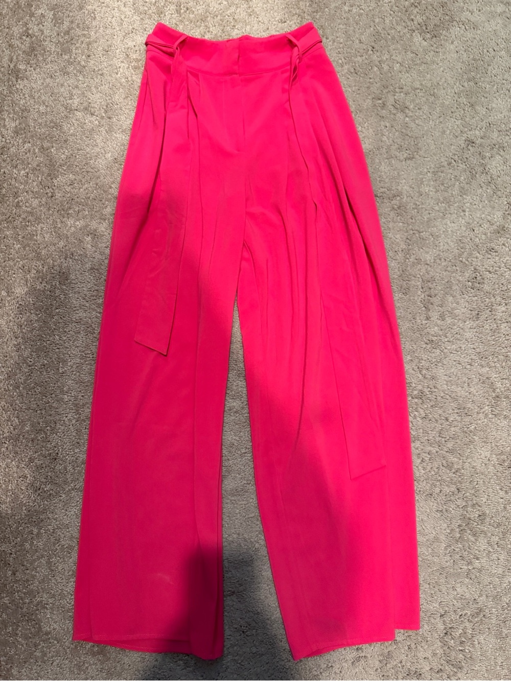 High-Rise Wide-Leg Women's Pants in Bright Pink